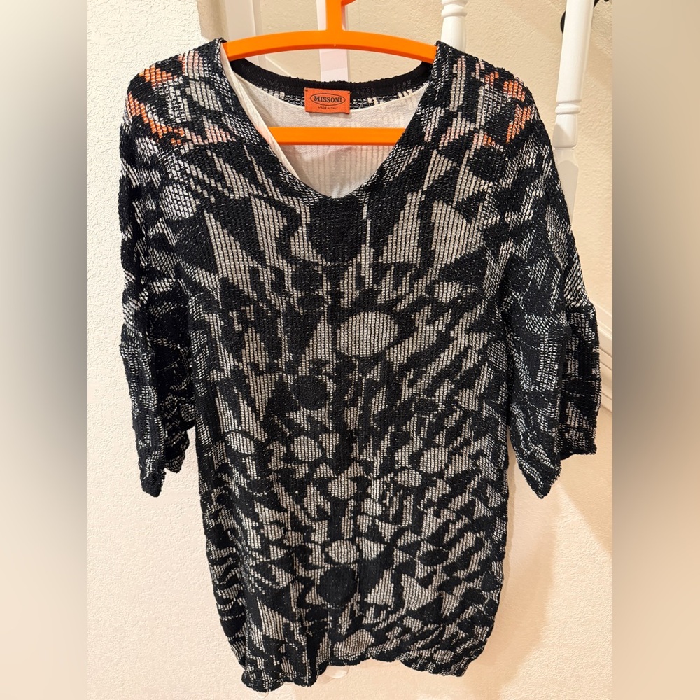 ❤️❤️❤️SOLD！！！❤️❤️❤️Missoni Monochrome Geometric Knit Top